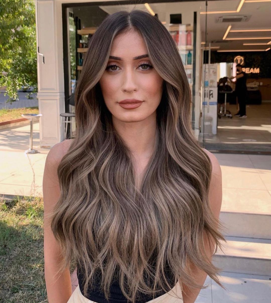 Waist-Length Flowy Balayage Hairstyle