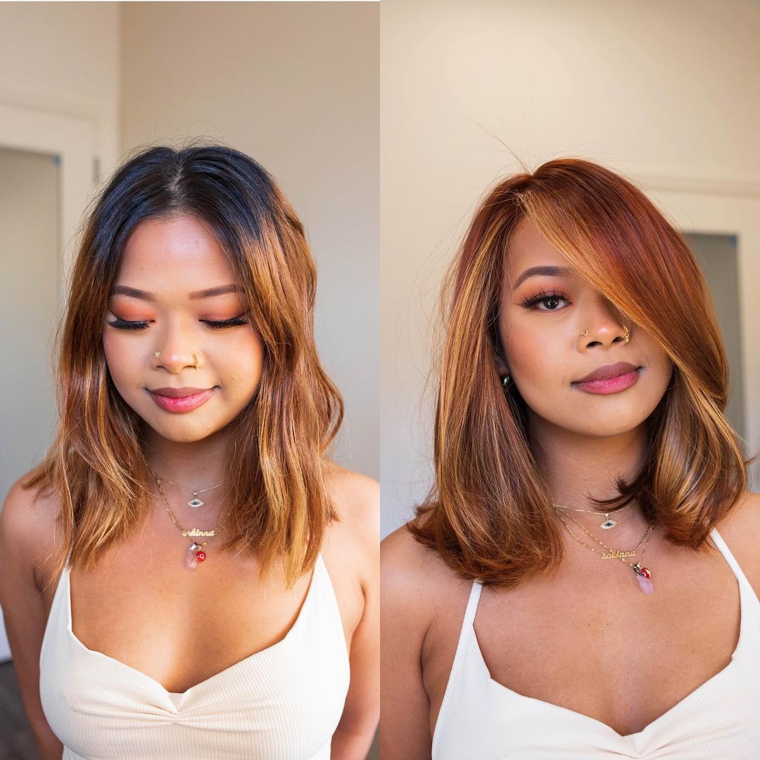 Slimming Mid-Length Peekaboo Hairstyle